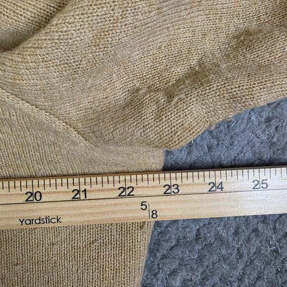 Polo Ralph Lauren 100% Lambswool V-Neck Sweater Men’s Size L Beige Camel Knit Pu - Picture 4 of 7